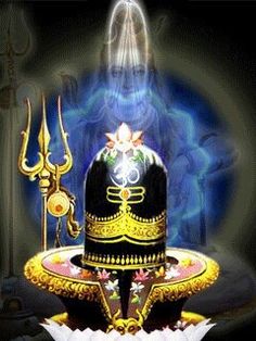 Shiva Linguam preto com luz de Shiva